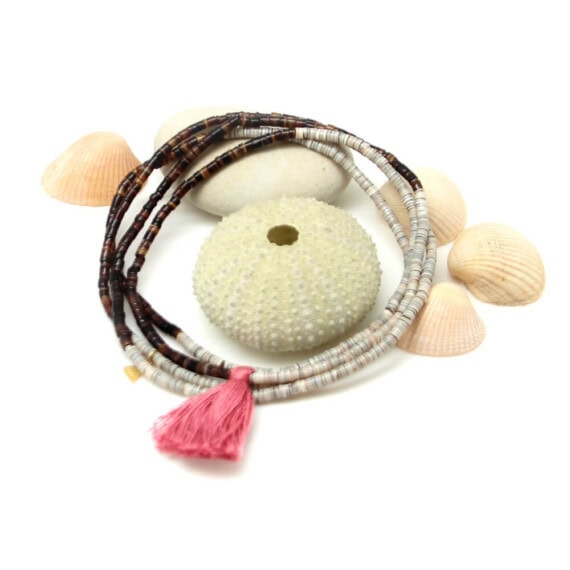 bracelet-collier-coquillages-pompon