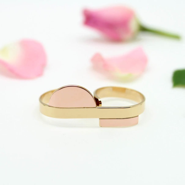dable bague fantaisie Anne Thomas or et or rose