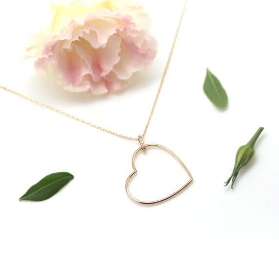 collier pendentif coeur chez Poisson Plume - plaque or