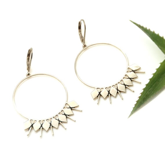 Boucles d'oreilles créoles de créatrice chez Poisson Plume