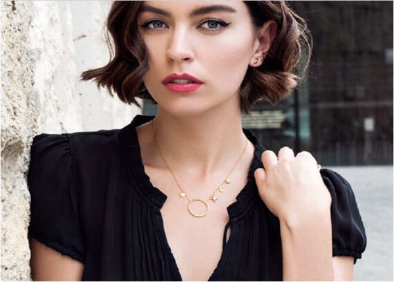 Collier de créateur doré à l'or fin chez Poisson Plume