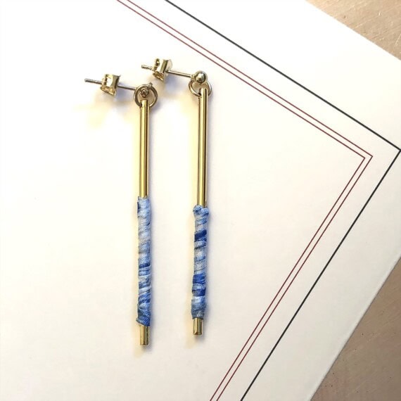 Boucles Shibori Tiges