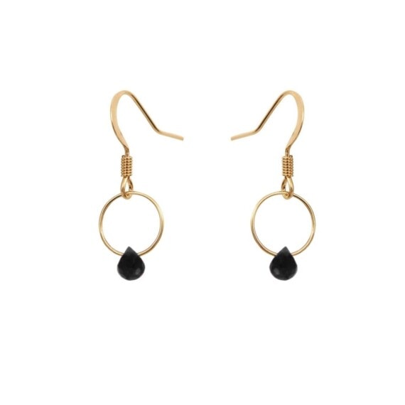 Boucles pendantes en onyx nommées Pamela