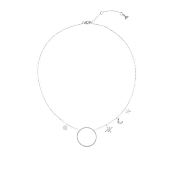 collier cercle lune et étoiles aldébaran en argent rhodié