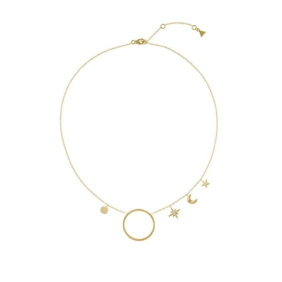 Collier de haute fantaisie étoiles et lune doré à l'or fin