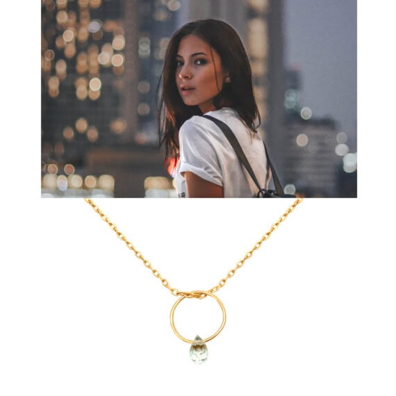 Collier fin de créateur aigue-marine chez poisson plume