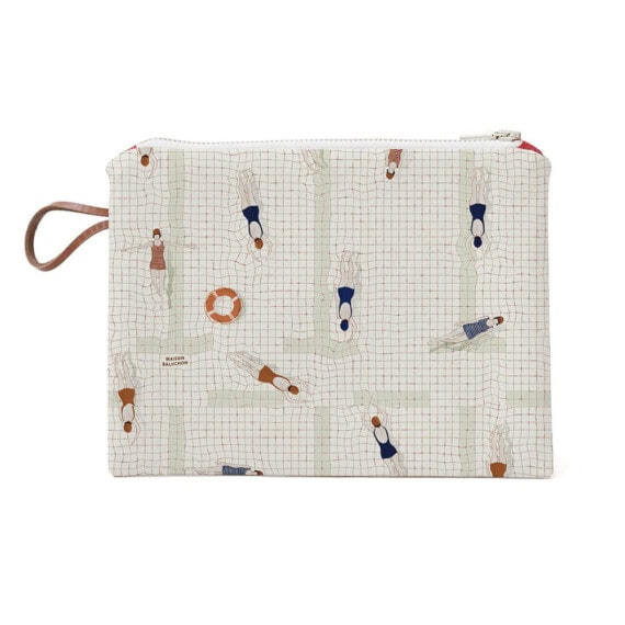 pochette en coton et cuir made in france par Maison Baluchon ; en vente chez Poisson Plume