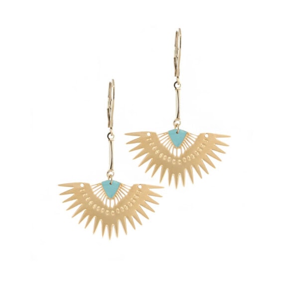 boucles d'oreilles de créatrice esprit voyage dorées à l'or fin, chez Poisson Plume