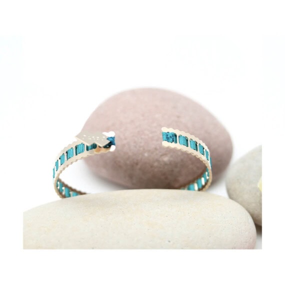 jonc bordé turquoise créatrice française