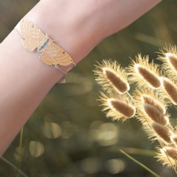 Bracelet fantaisie de créatrie papillon, chez Poisson Plume