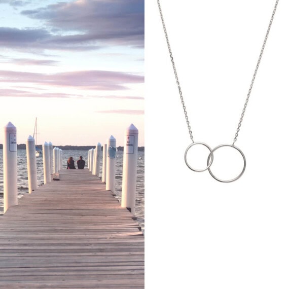 collier deux anneaux en argent, en vente chez Poisson Plume