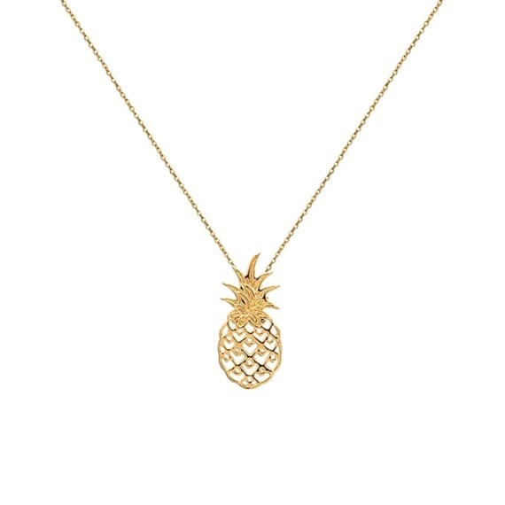 Collier au pedentif ananas. Un collier en plaque or.
