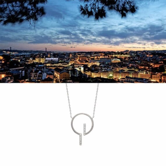 collier cercle et brillants en argent rhodié, en vente chez Poisson Plume