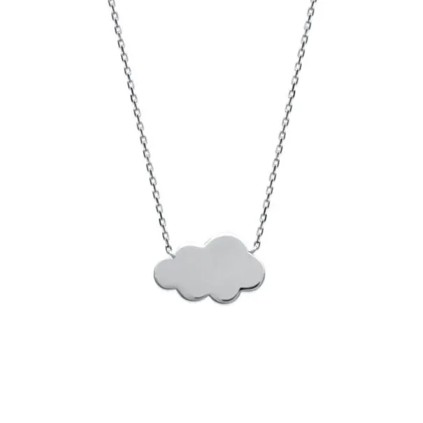 Collier wonderland en argent rhodié en forme de nuage, en vente chez Poisson Plume bijoux