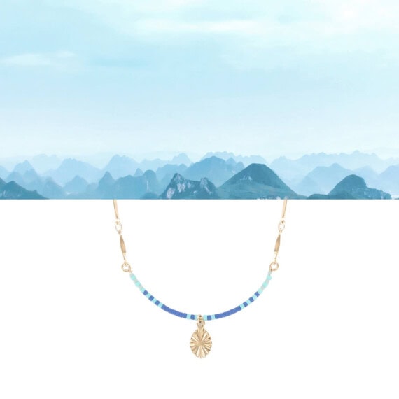 Collier perles miyuki bleu made in France, Chez poisson Plume