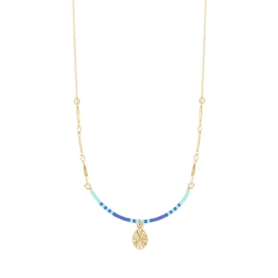 Collier fantaisie de créateur, perles miao bleu