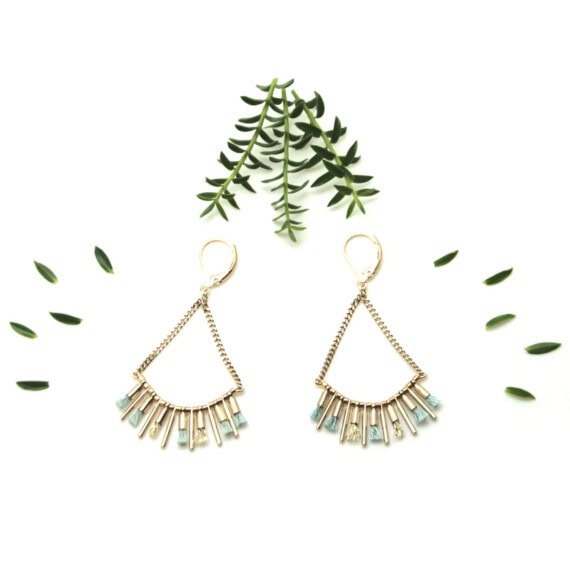boucles pompons isia bleu clair