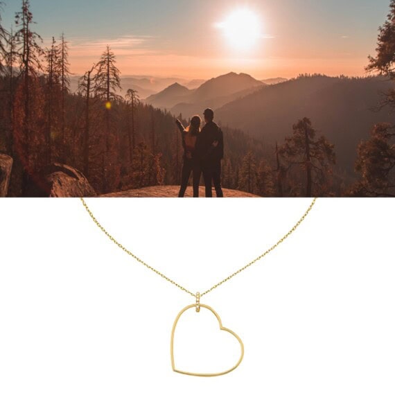 Collier coeur oma en plaque or