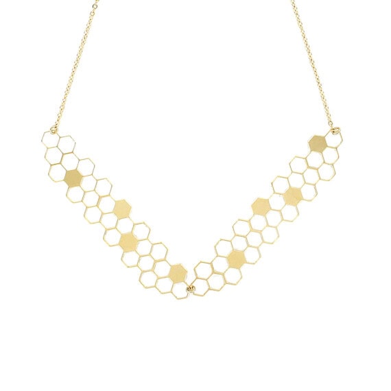 Collier alveoles or jaune