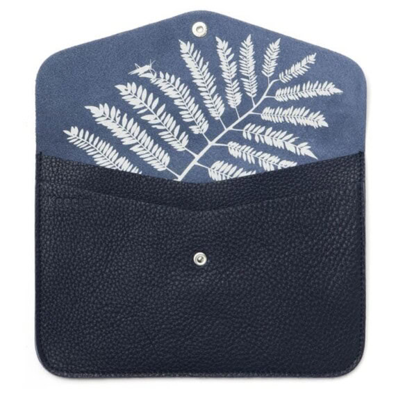 pochette de créateur en cuir bleu marine