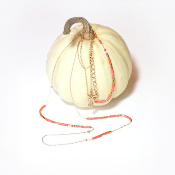 sautoir alexandra corail poisson plume bijoux