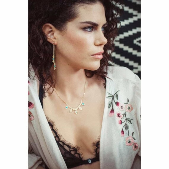 Boucles d'oreilles Tazzarine turquoise – Image 3