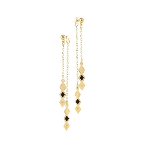 boucles d'oreilles fines et pendantes tazzarine - noir
