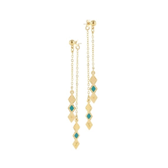 boucles d'oreilles fines et pendantes signées Laëti Trëma