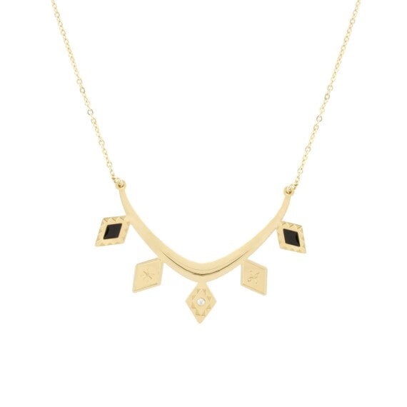 Collier de créateur doré et noir signé Laëti Trëma