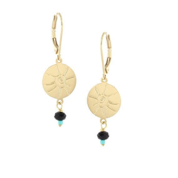 Boucles d'oreilles Fossile Bora-Bora esprit vacances dans les mers du Sud, chez Poisson Plume bijoux