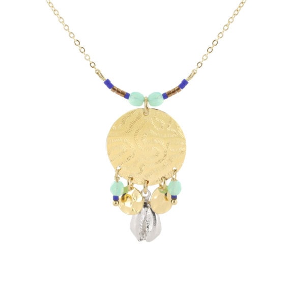 Collier Océan Vert d'eau de la créatrice Laëti Trëma, chez Poisson Plume bijoux