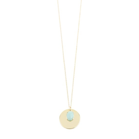 Collier médaille et pierre fine chez Poisson Plume
