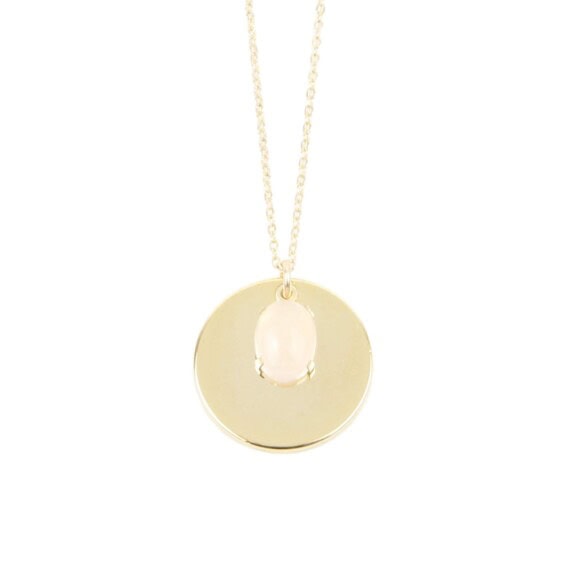 Collier médaille quartz rose