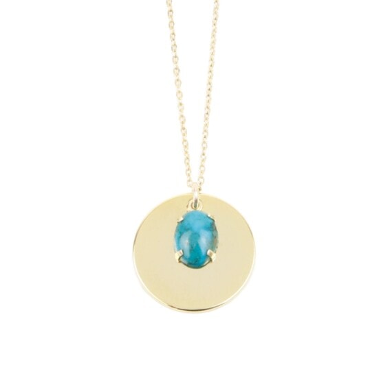 Collier méddaille doté d'une pierre fine turquoise