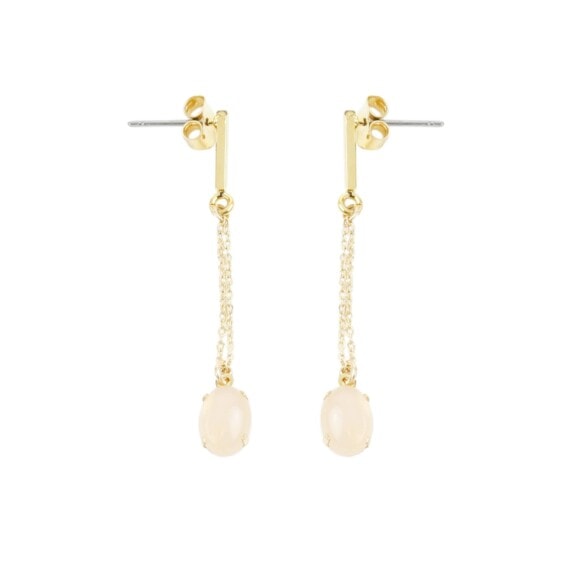 Boucles Pendantes quartz rose chez Poisson Plume