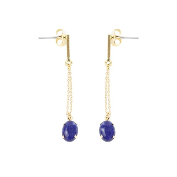 Boucles pendantes sodalite chez poisson plume