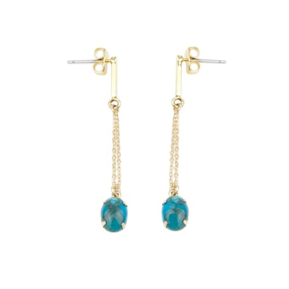 Boucles Sunny Turquoise en plaqué or