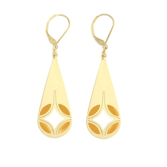 Boucles d'oreilles de créateur dorées et jaunes en forme de Goutte