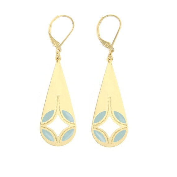 Boucles d'oreilles de créateur Gouttes Bleu clair