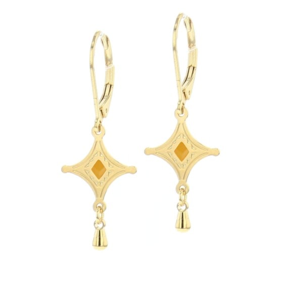 Boucles de créateur talisman étoile doré et jaune
