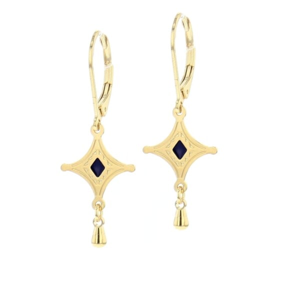 Boucles de créateur talisman étoile - doré et noir