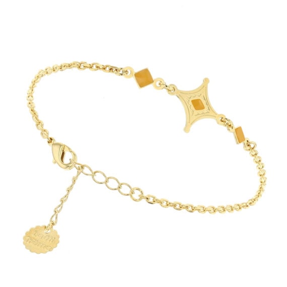 Bracelet talisman jaune miel ambré