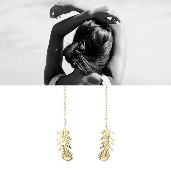 Boucles d'oreilles longues en plaqué or