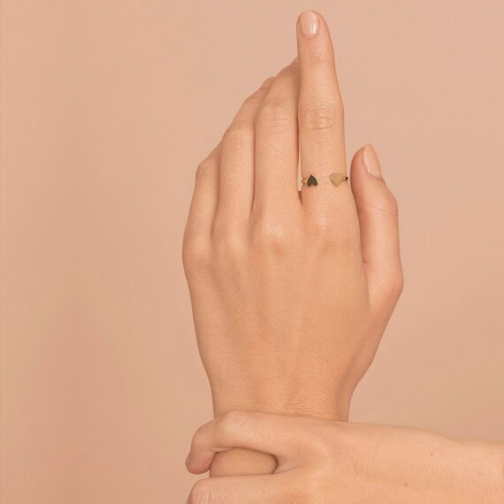 bague dorée coeurs créatrice paris