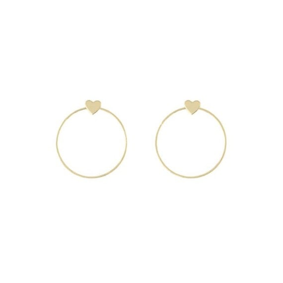 Bijoux boucles créoles coeur made in France dorées à l'or fin - christelle dit christensen