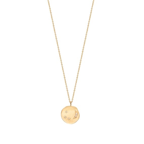 Collier médaille Divine Hours de Louise hendricks, avec une lune et des étoiles, chez Poisson Plume