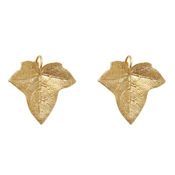 boucles d'oreilles feuilles dorées à l'or fin, de Dear Charlotte