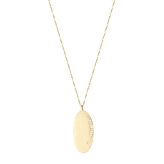 Médaille ovale dotée d'une Lune, par Louise Hendrocks. Chez Poisson Plume Bijoux