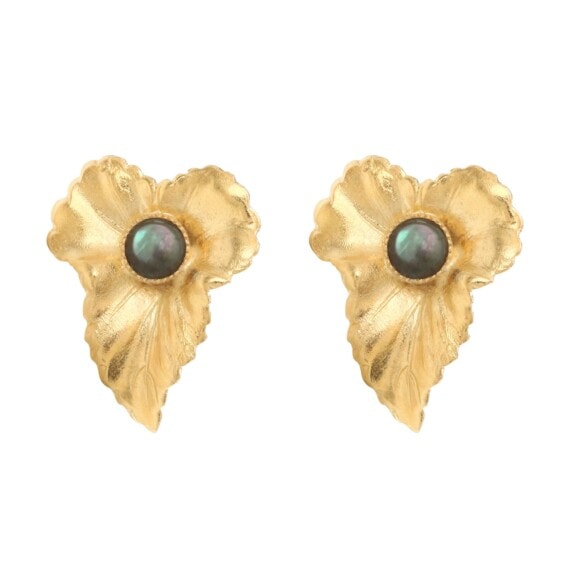 boucles d'oreilles feuilleet nacre
