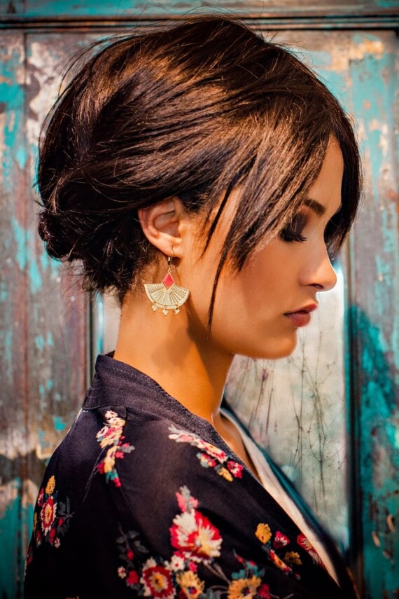 Boucles kali corail de la créatrice laeti trema chez poissonplume